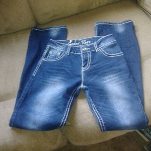 Cedar Rose Denim Jeans Embellished Pocket
Size 14